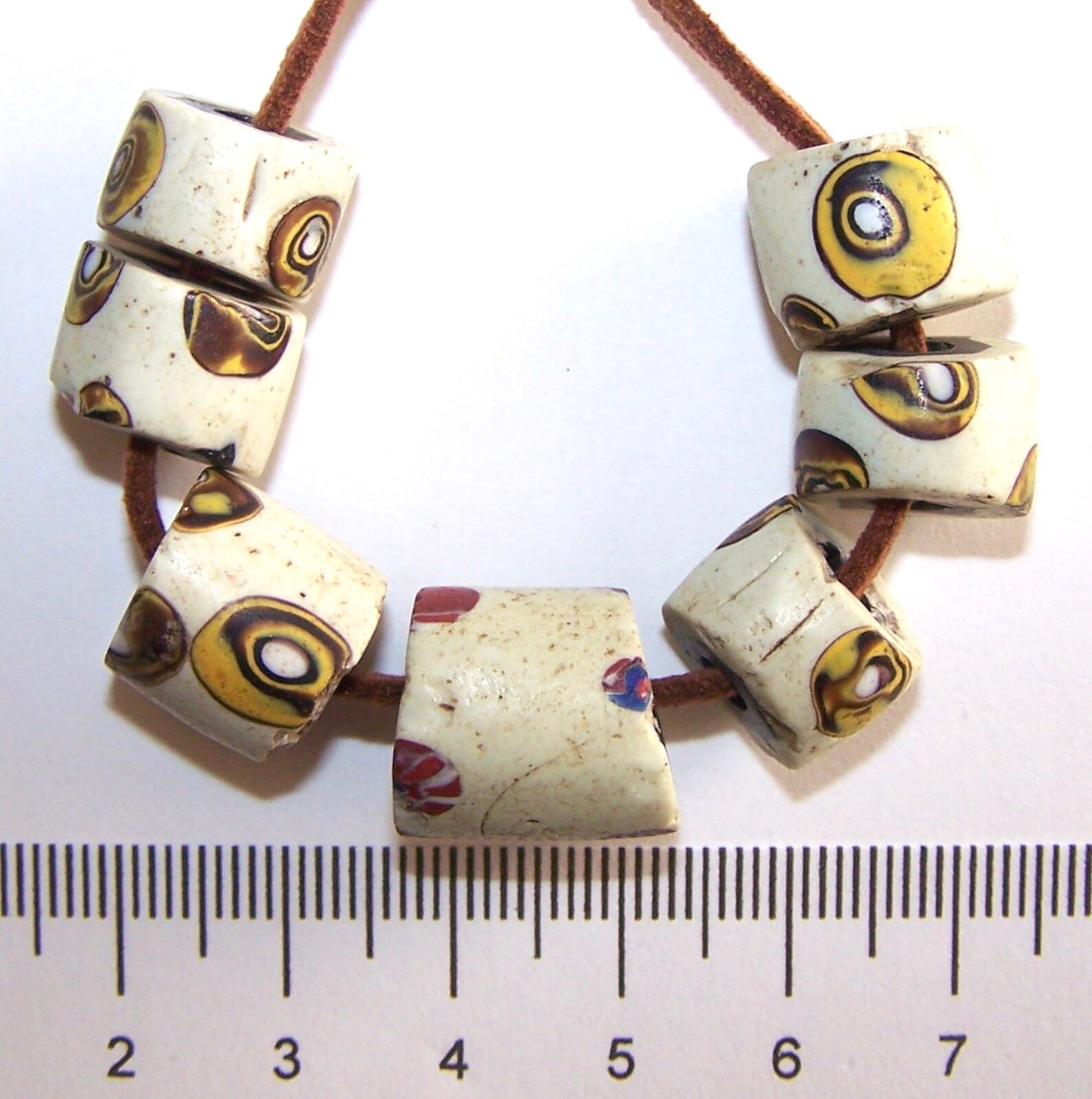 Antique Trade Beads Large Diameter White Etsy