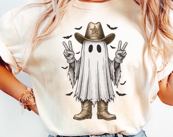Halloween Western Ghost Shirt, Spooky Ghost Shirt, Western Spooky Shirt, Retro Ghost Shirt, Country Halloween Shirt, Cowgirl Ghost Shirt