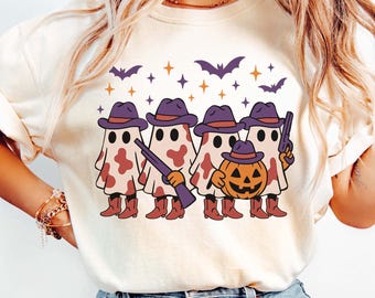 Western Ghost Shirt, Halloween Shirt, Spooky Fall Shirt, Cute Ghost Shirt, Country Girl Gift, Halloween Party Shirt, Cowboy Ghost Shirt