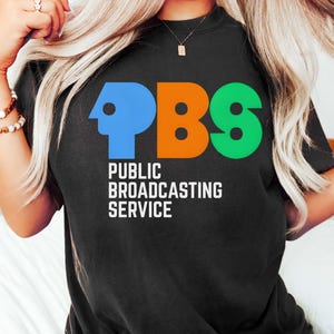 PBS Logo Shirt, Public Broadcasting Service Shirt, Retro PBS Tee, Vintage PBS Shirt, Classic pbs Logo, Public tv Shirt, Nostalgic Retro tv