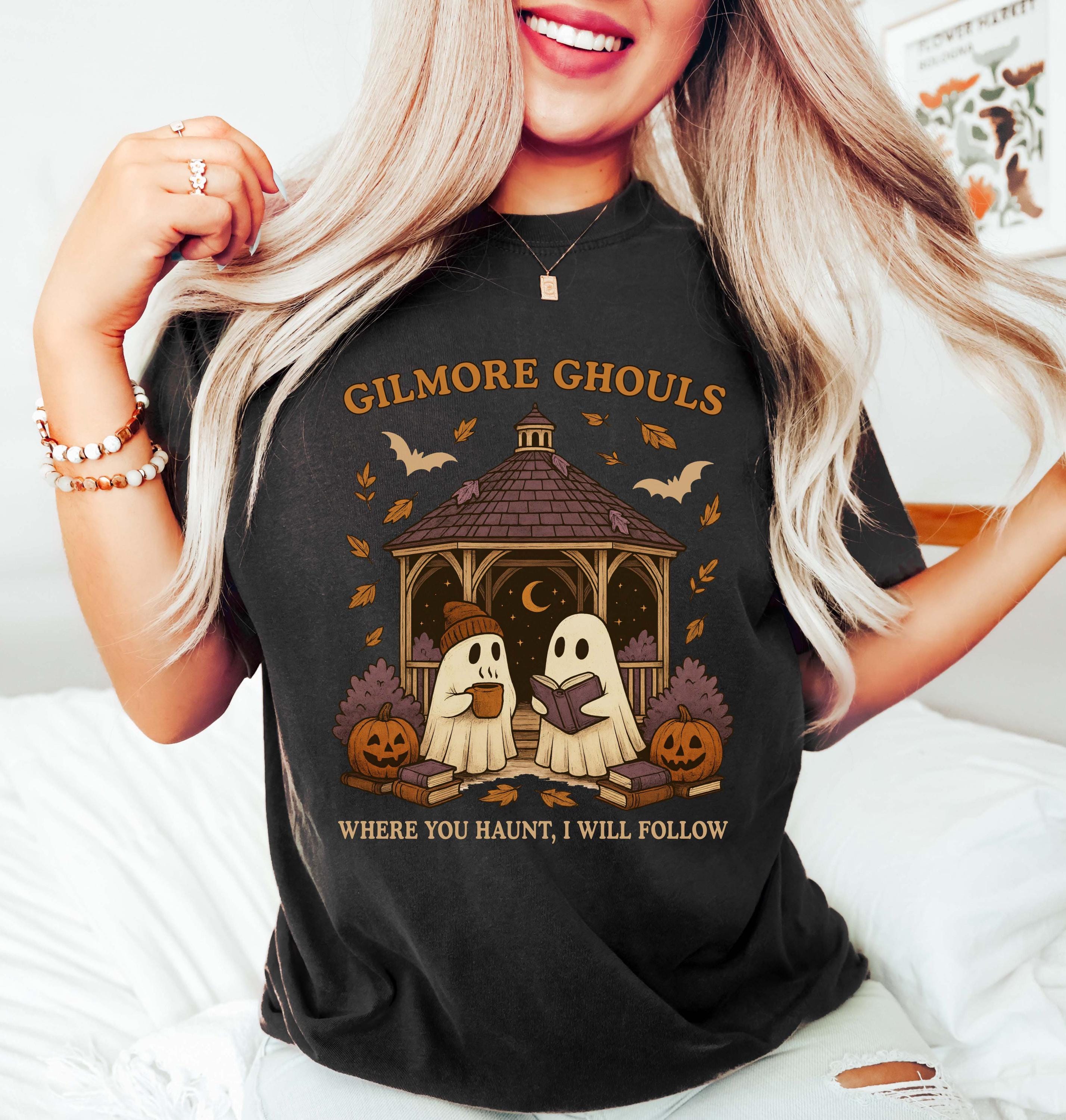 Gilmore Ghouls Shirt, Where You Haunt I Will Follow Shirt, Cute Ghost Halloween Tee, Spooky Fall Shirt, Autum Shirt, Ghost Couple Gift