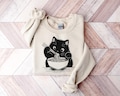 Noodle Cat Shirt, Cat Sweatshirt, Ramen Cat Shirt, Cat Mom Shirt, Cat Tee, Cat Lover Shirt, Animal Lover Tee, Cat Lovers Tee, Gift for Mom
