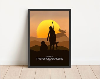 Star Wars: The Force Awakens | Movie Film Poster | Sci-Fi | George Lucas | Star Destroyer | Minimalist Art