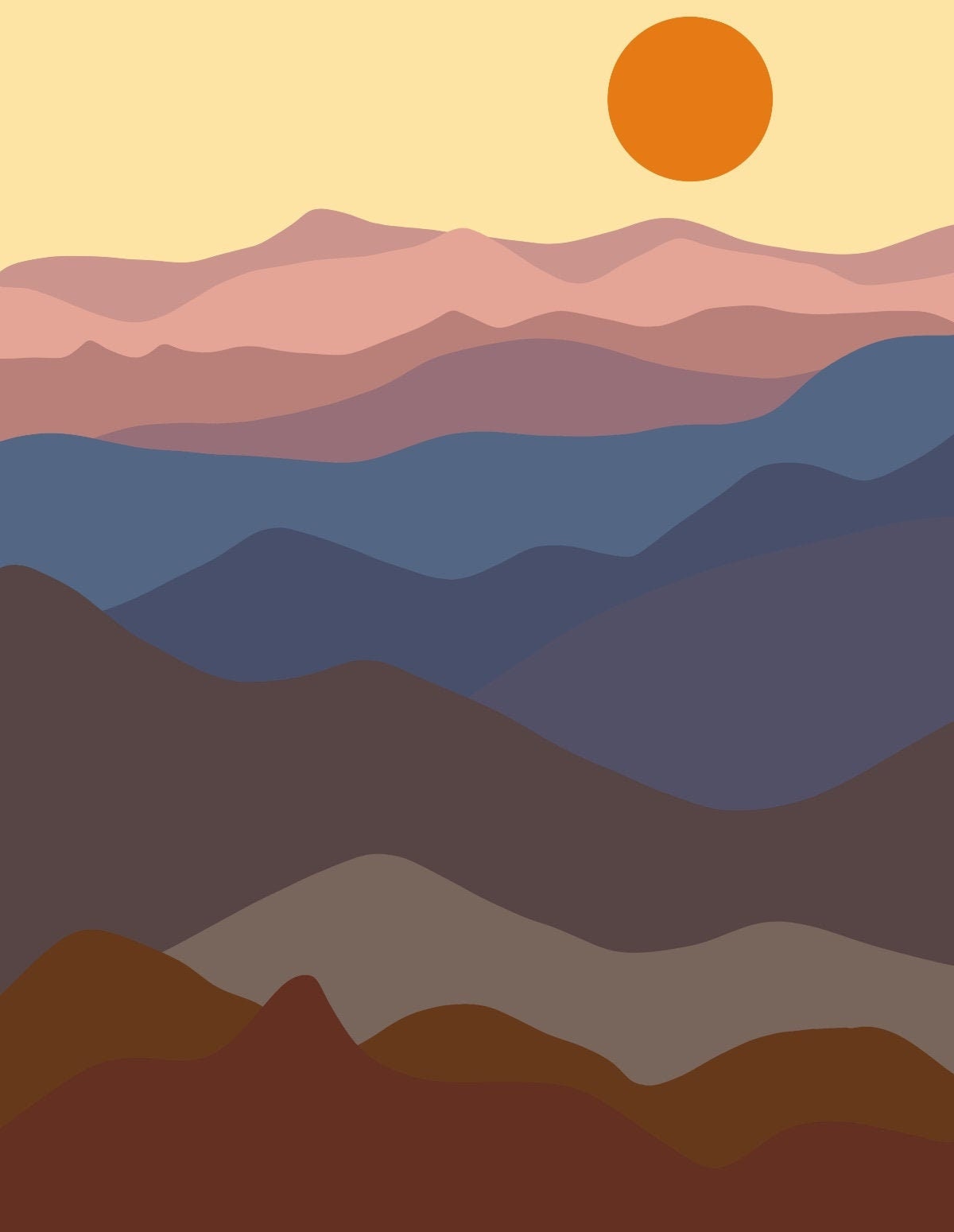 Boho Mountain ScapeDigital downloadWall ArtWall Hanging Etsy