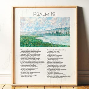 Psalm 19 Print | The heavens declare the glory of God | Christian Wall Art, Bible Verse Poster, Scripture | Digital Download