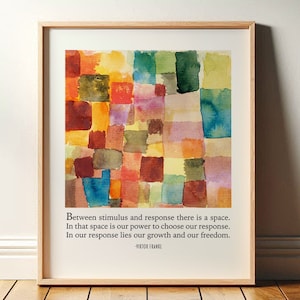 Viktor Frankl Quote, Psychology Wall Art for Therapy Office Decor | Growth Mindset Poster for Apartment, Colorful Print | Digital Download