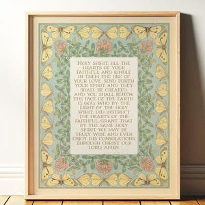 Prayer to the Holy Spirit | Christian Wall Art, Catholic Decor | Art Nouveau Subtle Vintage Wall Art, Religious Printable, Digital Download