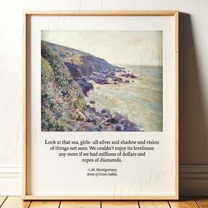 Art mural citation Anne, la maison aux pignons verts | LM Montgomery | Impression livresque pour coin livres, liseuse | Littérature classique | Téléchargement numérique