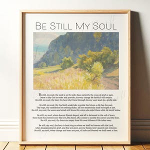 Be Still My Soul Hymn Wall Art | Christian Song Print, Religious Decor | Church Office, Christian Home | Printable, Digital Download