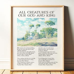 Hymn Wall Art: All Creatures of Our God and King (Digital Download)