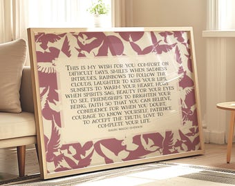 My Wish For You, Poetry by Ralph Waldo Emerson | Poem Wall Art for Children's Room, Playroom | MidCentury Style Framed Print or Canvas