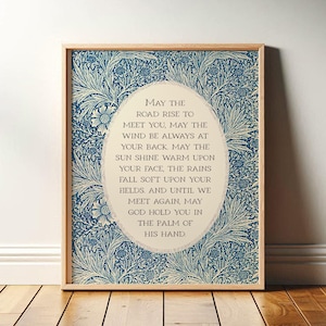 Irish Blessing Wall Art | May the Road Rise to Meet You Poem Print | Gaelic, Celtic Prayer | Digital Download Print
