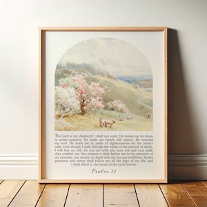 Psalm 23 Print | the Lord is My Shepherd | Modern Christian Wall Art ...