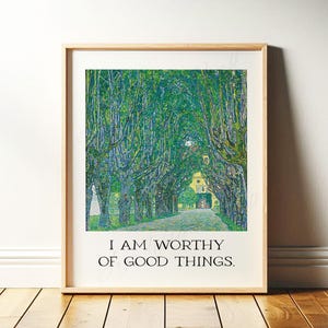 I Am Worthy Affirmation Wall Art, Mental Health, Therapy Office Decor | Daily Reminder, Self Care | Modern Print for Counselor, Therapist
