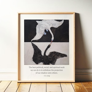 Carl Jung Art | Psychology Decor, Shadow Work Print, Psychotherapy Clinic, Counseling, Growth Mindset, Projection | Print or Canvas