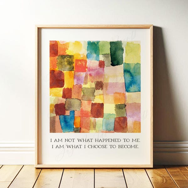 I Am Not What Happened to Me Quote | Therapy Office Decor, Mental Health Wall Art | Colorful Poster for Counseling Room | Print OR Canvas