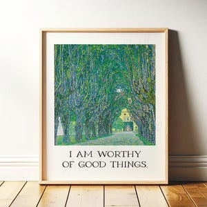 I Am Worthy of Good Things | Mental Health Wall Art, Therapist Office Decor Daily Affirmation, Self Care Anxiety, Printable Digital Download