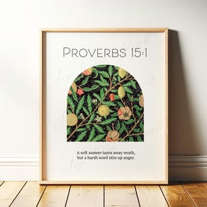 William Morris Proverbs 15 Print: Christian Scripture Wall Art