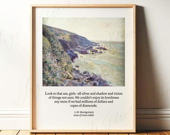 Anne auf Green Gables Zitat Wandkunst | L.M. Montgomery | Print für Book Nook, Reader | Klassische Literatur | Digitaler Download