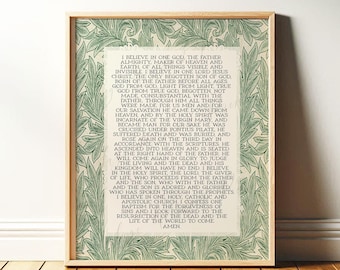 Nicene Creed Vintage Floral Print: Christian Catholic Wall Art (Digital Download)