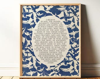 Apostles Creed: "I Believe in God the Father Almighty" | MidCentury Christian Wall Art, Catholic Liturgy | Digital Download