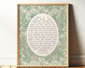 Ralph Waldo Emerson | Write it On Your Heart | Poem Print, Library or Classroom Decor (Digital Download)