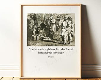 Diogenes Philosophy Quote Wall Art | Ancient Stoic, Gift for Professor, Philosopher, Teacher | Stoicism Print or Canvas