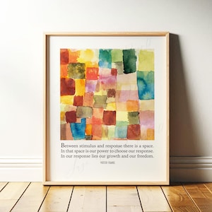 Viktor Frankl Quote | Psychology Wall Art for Therapy Office Decor | Colorful, Motivational Poster for Counselor Print | Digital Download