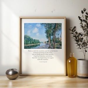 Great Gatsby Wand Kunst | F Scott Fitzgerald Zitat | Literatur-Fan, Buchliebhaber | Digitaldruck