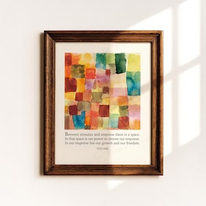 Viktor Frankl Quote, Psychology Wall Art for Therapy Office Decor | Growth Mindset Poster for Apartment, Colorful Print | Digital Download