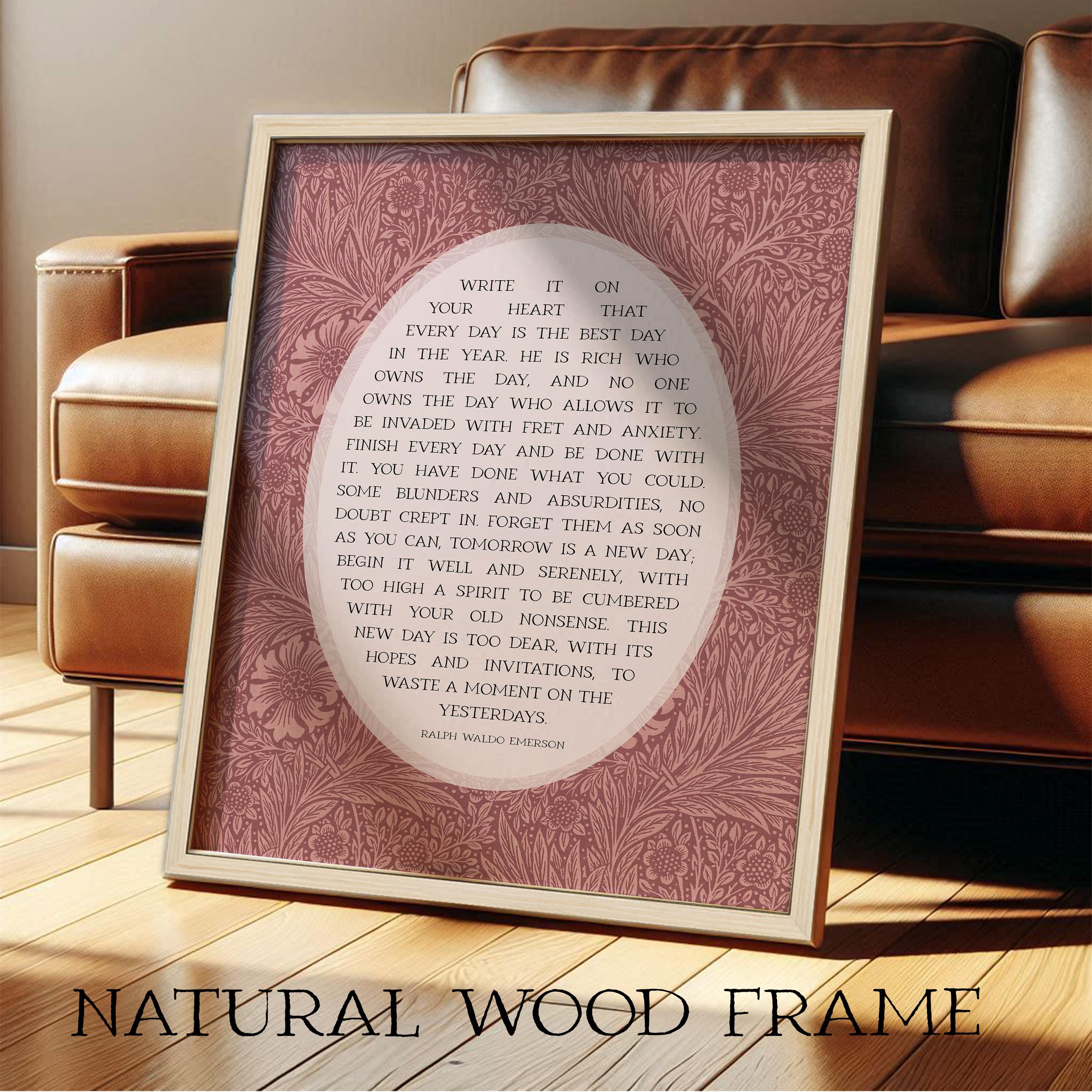 Ralph Waldo Emerson Poem Print | Boho Kitchen Wall Art for Poetry Lover ...