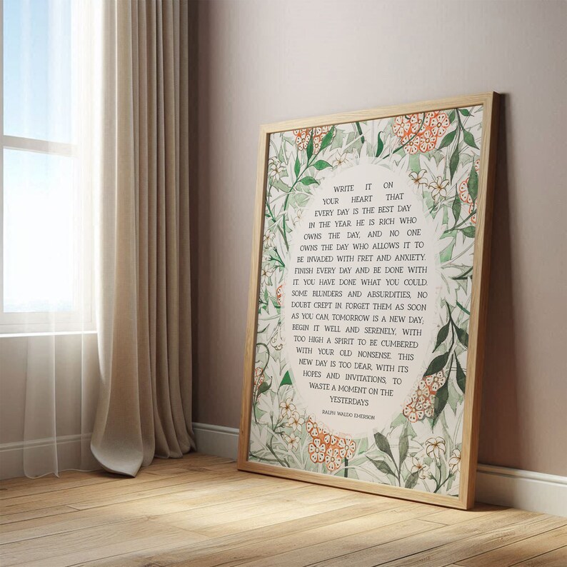 Write It on Your Heart, Ralph Waldo Emerson | Minimalist Wall Art ...