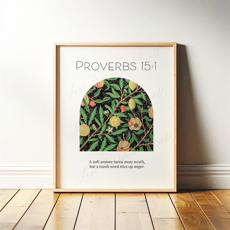 Proverbs 15 Christian Wall Art | Bible Verse Print, Scripture Decor | A ...