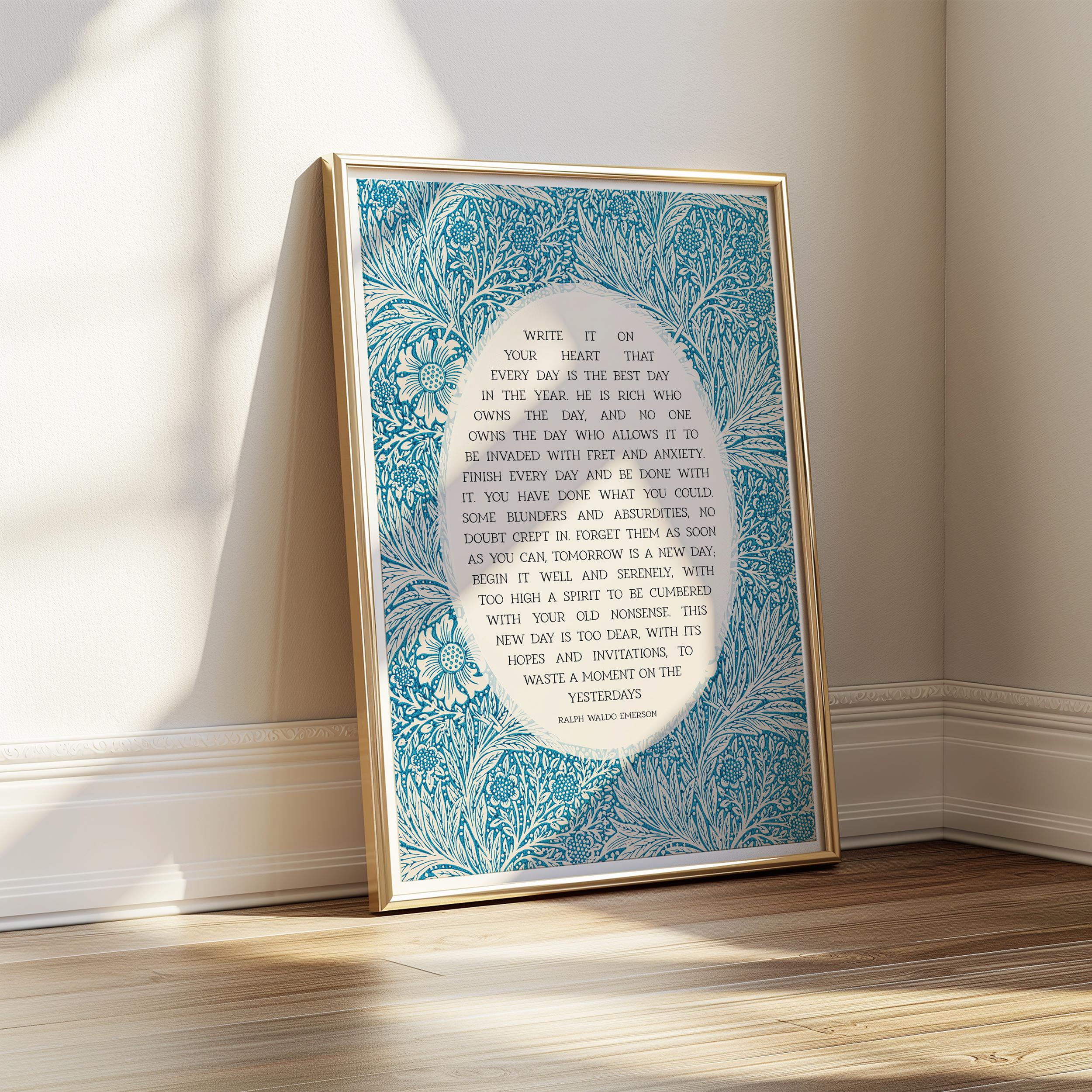 Ralph Waldo Emerson Poem Print | Boho Kitchen Wall Art for Poetry Lover ...