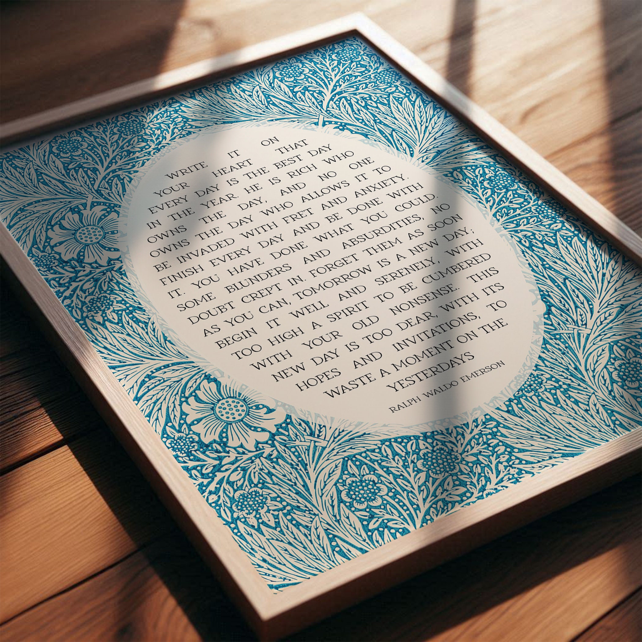Ralph Waldo Emerson Poem Print | Boho Kitchen Wall Art for Poetry Lover ...