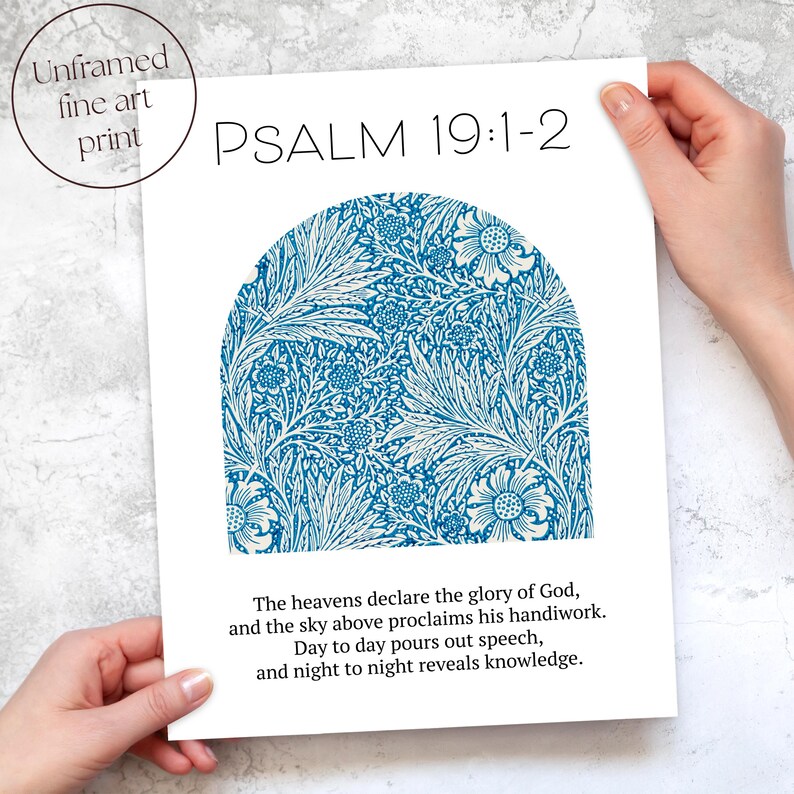 Scripture 19 Psalm 19 William Morris Floral Print: Christian Scripture Wall Art - Etsy