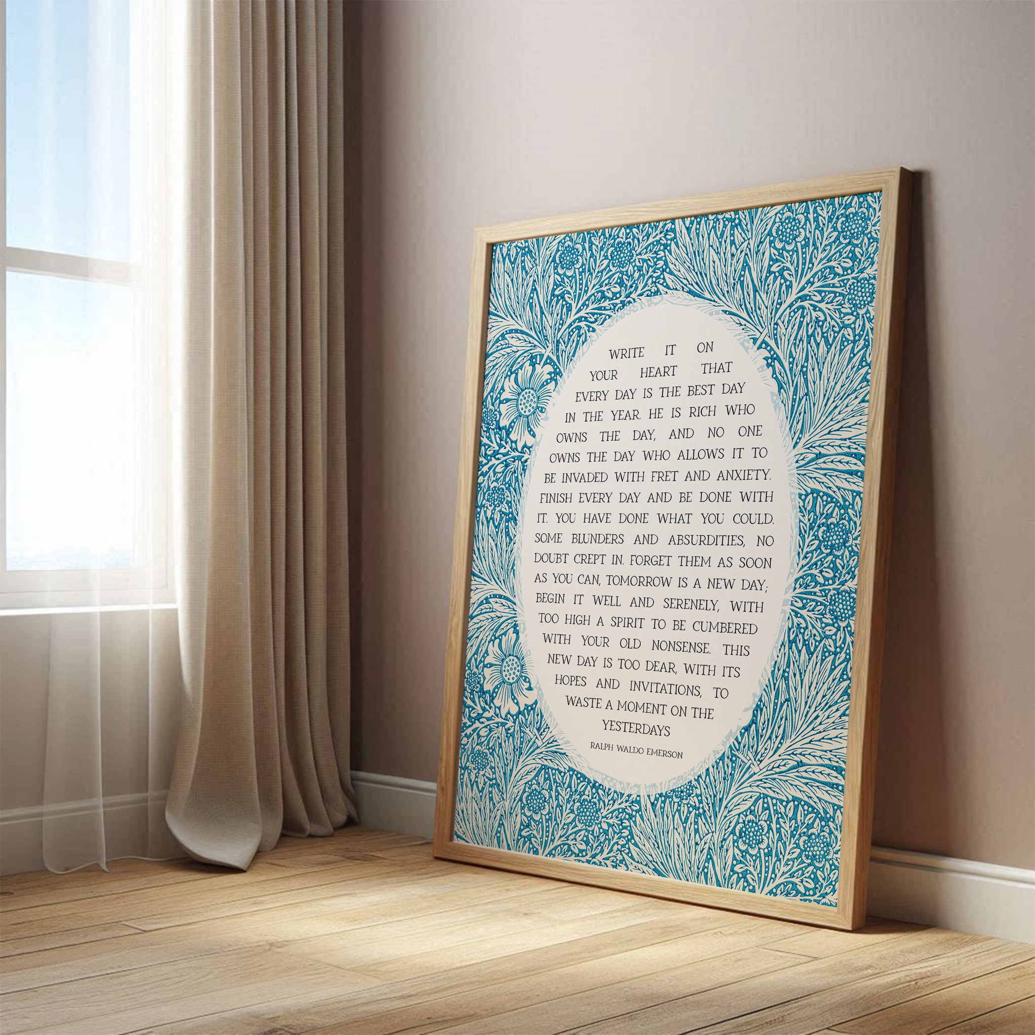Ralph Waldo Emerson Poem Print | Boho Kitchen Wall Art for Poetry Lover ...