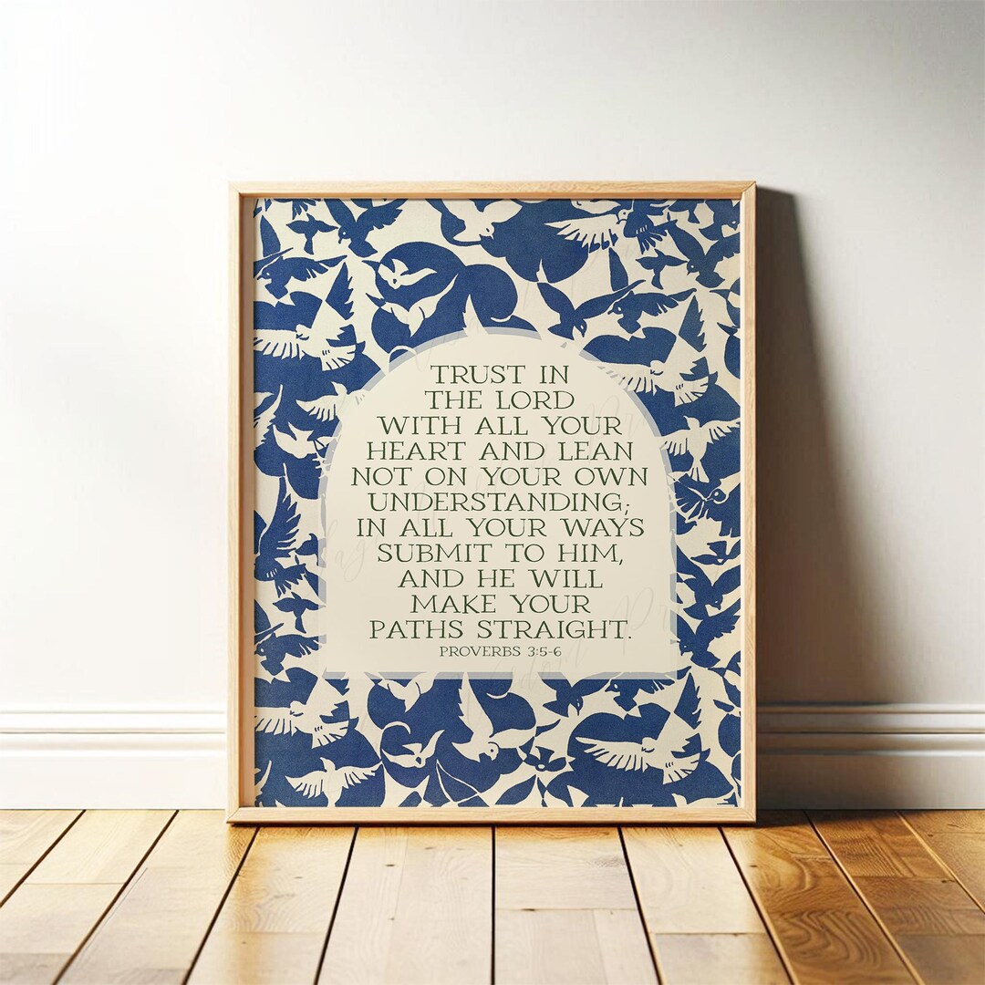 Proverbs 3:5-6 | Trust in the Lord | Modern Christian Wall Art ...