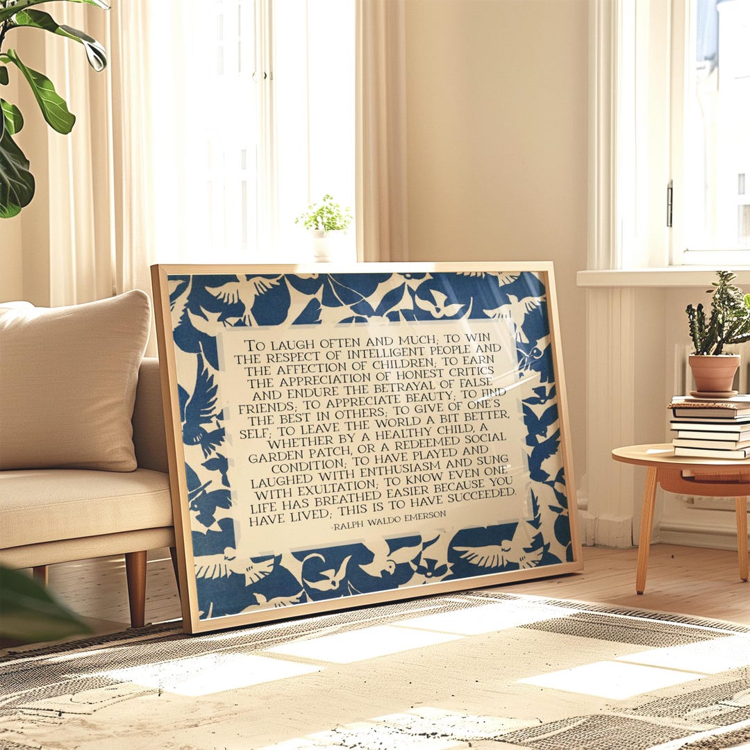 Ralph Waldo Emerson Success Poem | Poetry Wall Art | Horizontal ...
