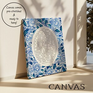 Success Quote, Ralph Waldo Emerson | Poetry Wall Art | Poem Print, Blue Floral Decor for Office or Classroom | Print or Canvas