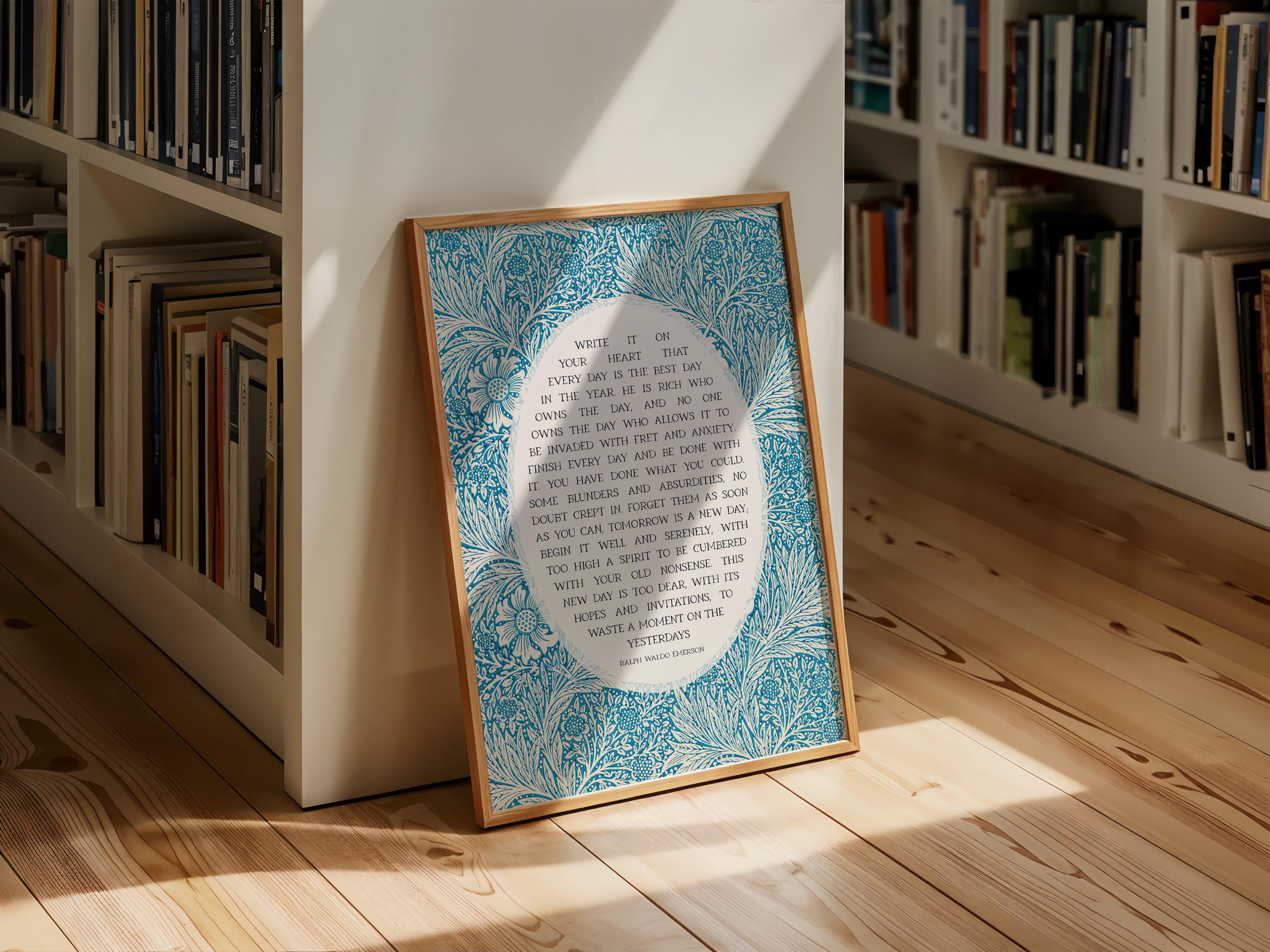 Ralph Waldo Emerson Poem Print | Boho Kitchen Wall Art for Poetry Lover ...