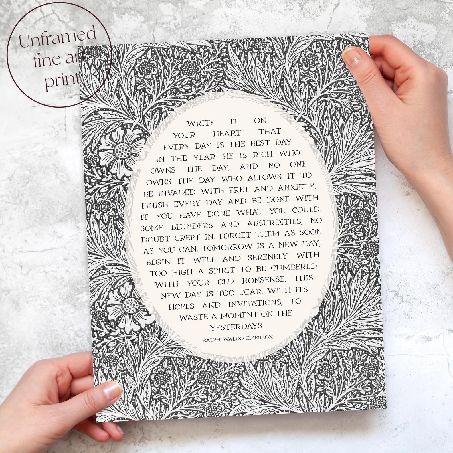 Ralph Waldo Emerson | Minimalist Wall Art for Poetry Lover | Write It ...