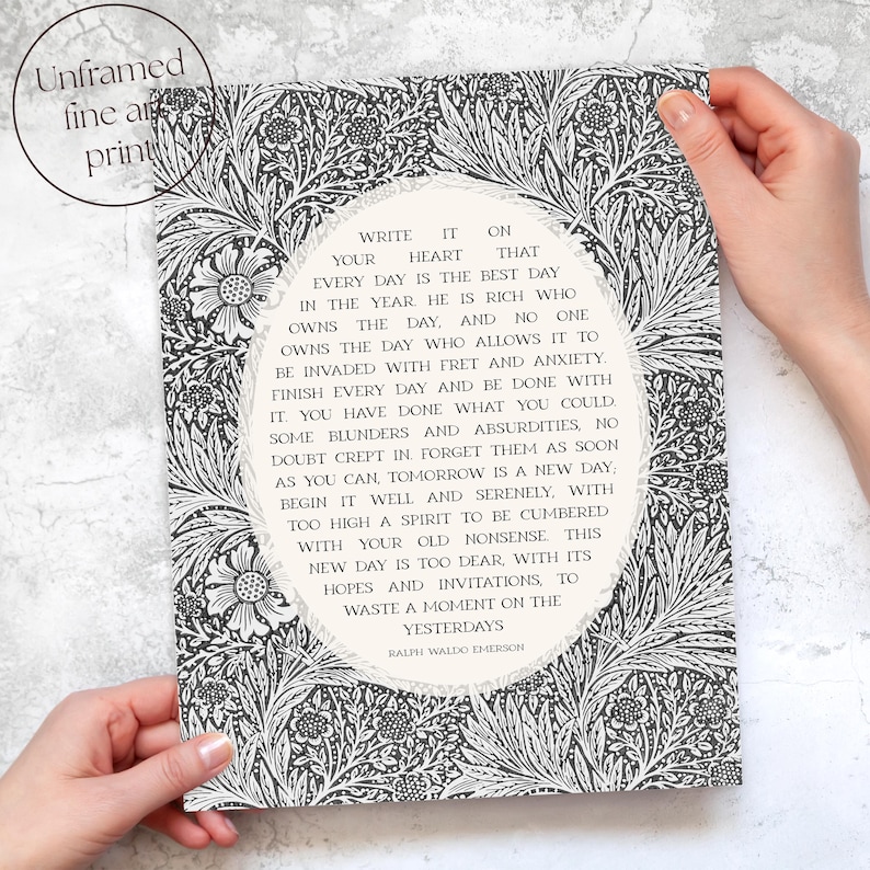 Ralph Waldo Emerson | Minimalist Wall Art for Poetry Lover | Write It ...