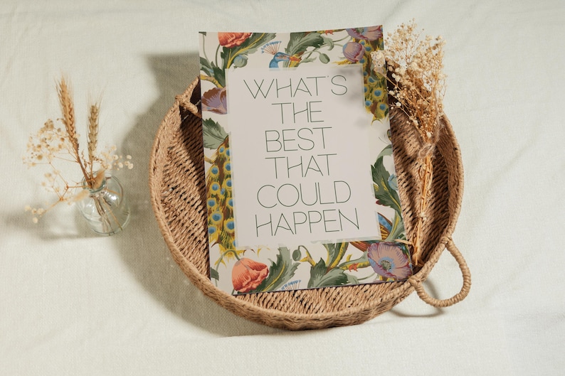 Whats the Best that Could Happen | Uplifting Wall Art | Aesthetic Room Decor for Office or Apartment, Encouraging Gift | Print or Canvas image 10