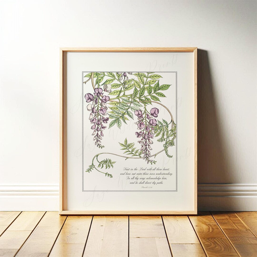 Proverbs 3:5-6 KJV | Trust in the Lord | Christian Wall Art | Vintage ...