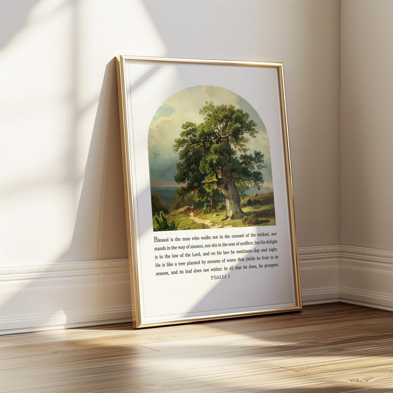 Psalm 1 Christian Wall Art | Scripture Decor, Arched Art Bible Verse ...
