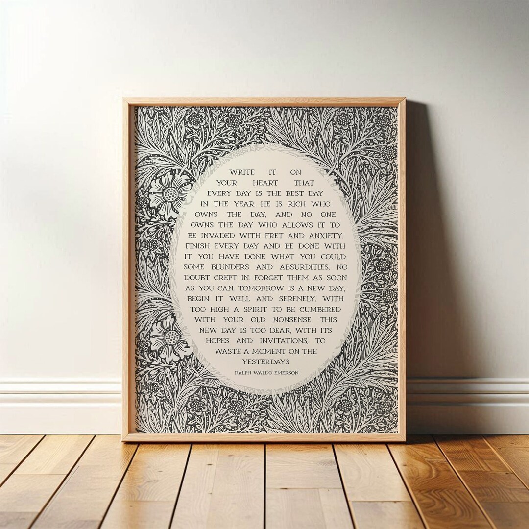 Ralph Waldo Emerson | Minimalist Wall Art for Poetry Lover | Write It ...