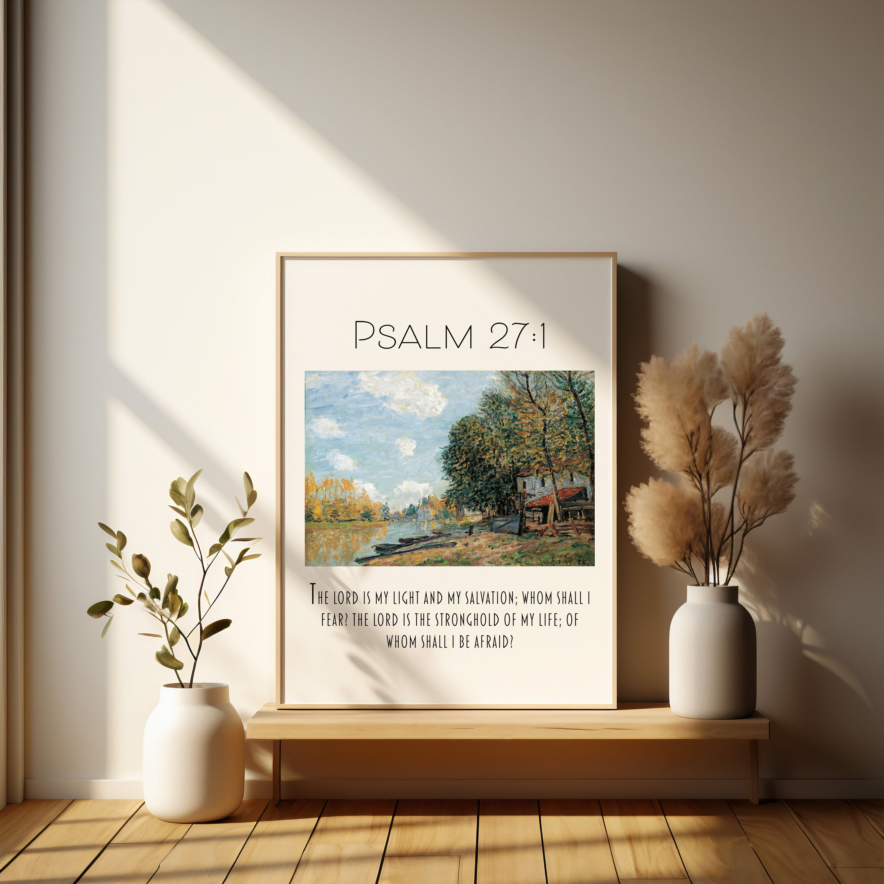 Psalm 27:1 Printable Bible Verse Wall Art Vintage Bible Wall - Etsy