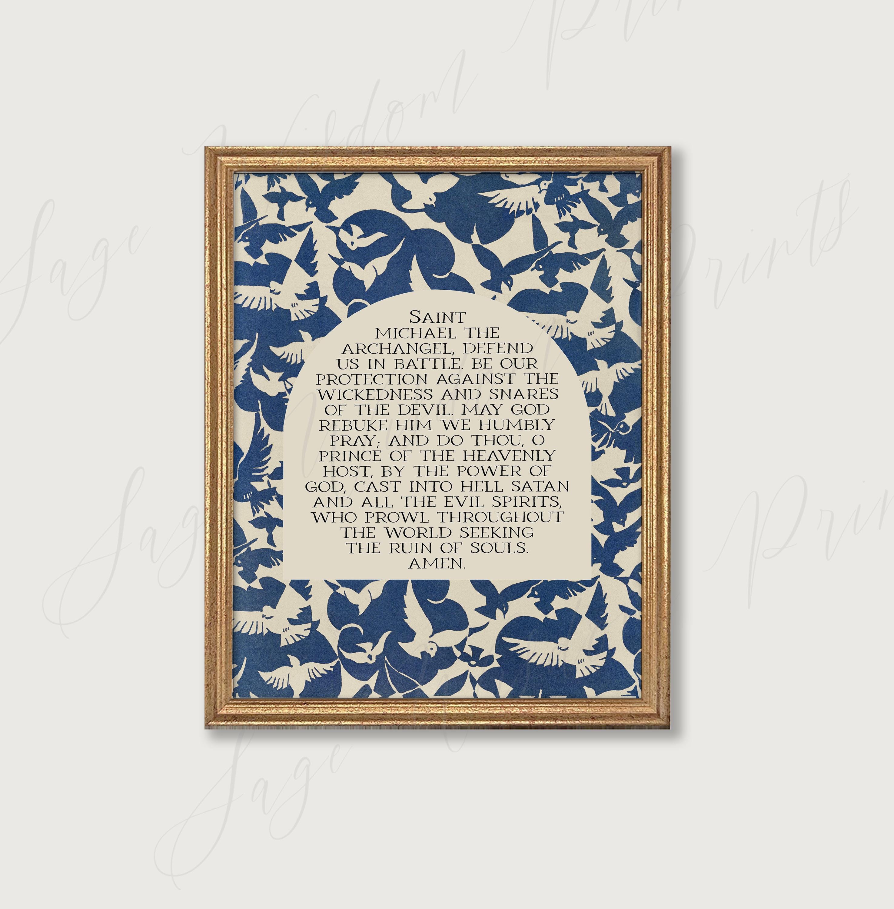 Prayer of St Michael Print | Christian Wall Art, Catholic Decor ...