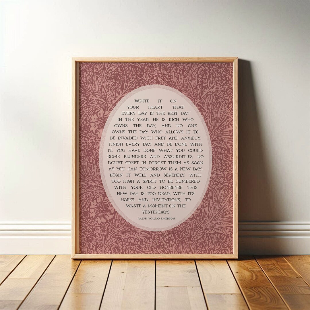 Ralph Waldo Emerson Poem Print | Boho Kitchen Wall Art for Poetry Lover ...